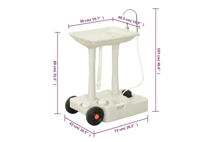vidaXL 3154914 Portable Camping Toilet And Handwash Stand Set With Water Tank vidaXL 3154914 Portable Camping Toilet And Handwash Stand Set With Water Tank