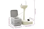 vidaXL 3154906 Portable Camping Toilet And Handwash Stand Set With Water Tank vidaXL 3154906 Portable Camping Toilet And Handwash Stand Set With Water Tank