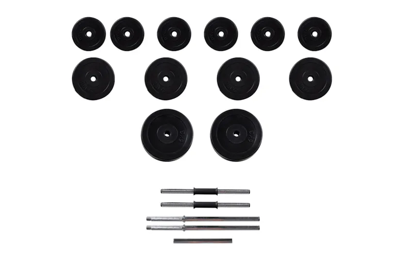 vidaXL 275358 Wall-mounted Power Tower With Barbell And Dumbbell Set 30.5 Kg vidaXL 275358 Wall-mounted Power Tower With Barbell And Dumbbell Set 30.5 Kg