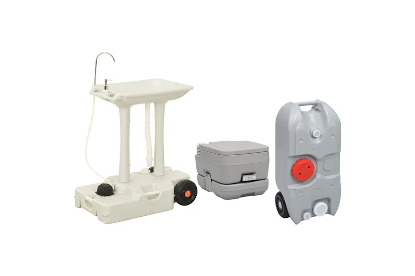 vidaXL 3154912 Portable Camping Toilet And Handwash Stand Set With Water Tank vidaXL 3154912 Portable Camping Toilet And Handwash Stand Set With Water Tank