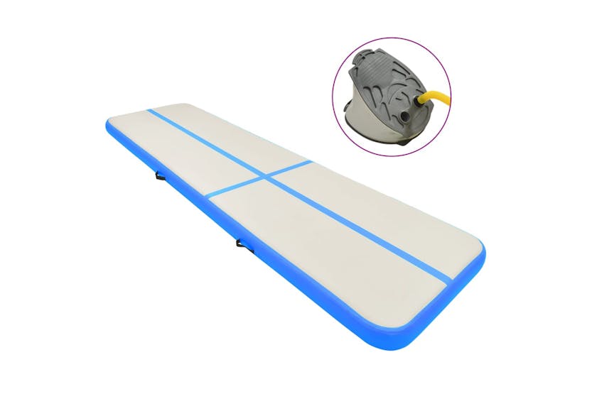 vidaXL 92692 Inflatable Gymnastics Mat With Pump 800x100x20cm Pvc Blue vidaXL 92692 Inflatable Gymnastics Mat With Pump 800x100x20cm Pvc Blue