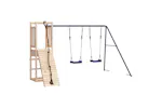 vidaXL 3155951 Playhouse With Climbing Wall Swings Solid Wood Pine vidaXL 3155951 Playhouse With Climbing Wall Swings Solid Wood Pine