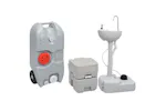 vidaXL 3154911 Portable Camping Toilet And Handwash Stand Set With Water Tank vidaXL 3154911 Portable Camping Toilet And Handwash Stand Set With Water Tank