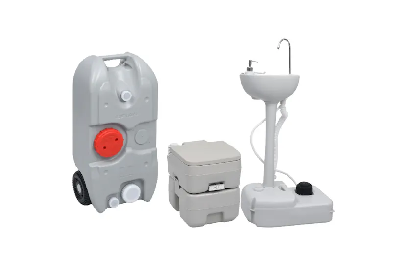 vidaXL 3154911 Portable Camping Toilet And Handwash Stand Set With Water Tank vidaXL 3154911 Portable Camping Toilet And Handwash Stand Set With Water Tank