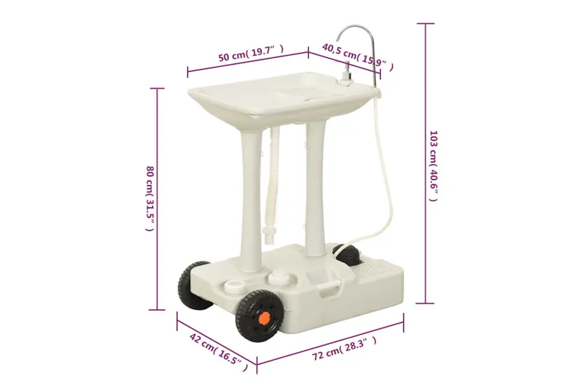 vidaXL 3154913 Portable Camping Toilet And Handwash Stand Set With Water Tank vidaXL 3154913 Portable Camping Toilet And Handwash Stand Set With Water Tank