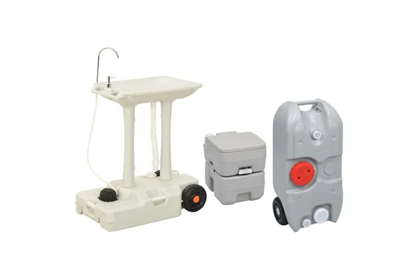 vidaXL 3154913 Portable Camping Toilet And Handwash Stand Set With Water Tank vidaXL 3154913 Portable Camping Toilet And Handwash Stand Set With Water Tank