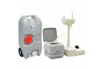 vidaXL 3154906 Portable Camping Toilet And Handwash Stand Set With Water Tank vidaXL 3154906 Portable Camping Toilet And Handwash Stand Set With Water Tank