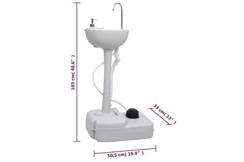 vidaXL 3154911 Portable Camping Toilet And Handwash Stand Set With Water Tank vidaXL 3154911 Portable Camping Toilet And Handwash Stand Set With Water Tank
