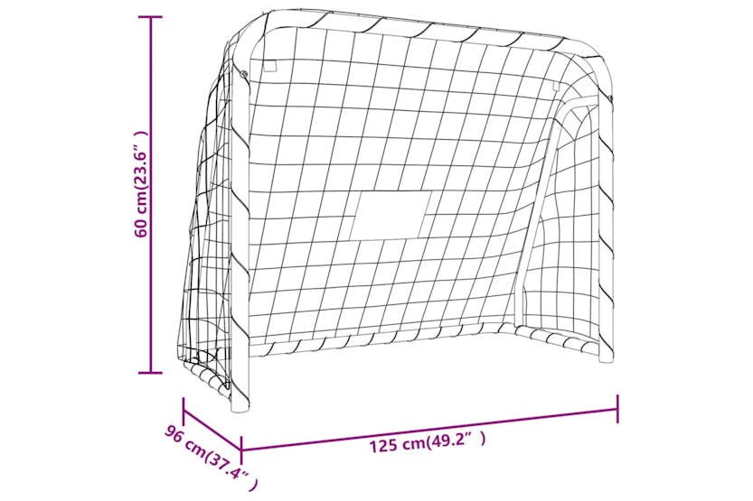 vidaXL 93732 Football Goal With Net White 125x96x60cm Steel&polyester vidaXL 93732 Football Goal With Net White 125x96x60cm Steel&polyester