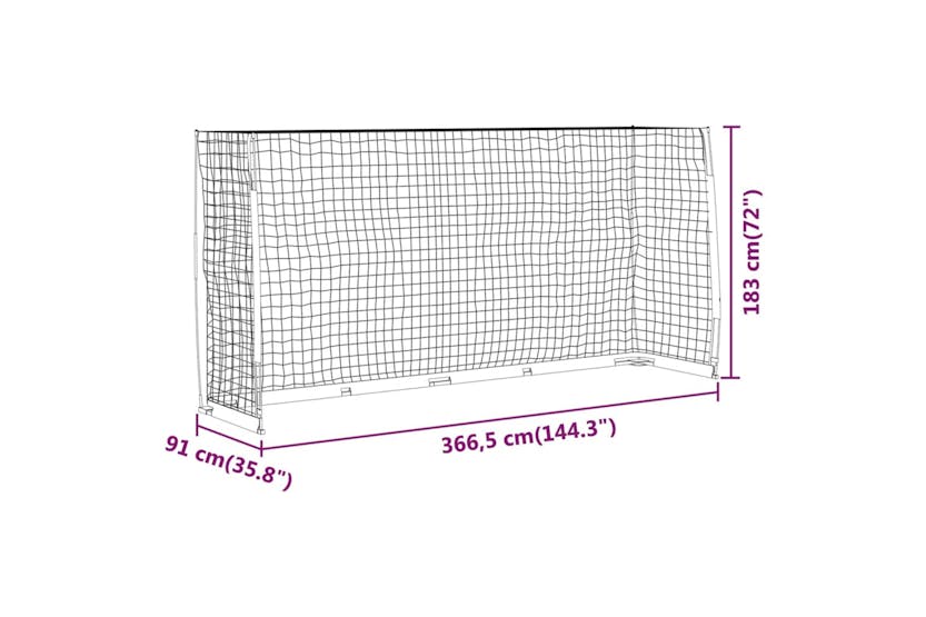 vidaXL 93375 Soccer Goal 366.5x91x183cm Steel vidaXL 93375 Soccer Goal 366.5x91x183cm Steel