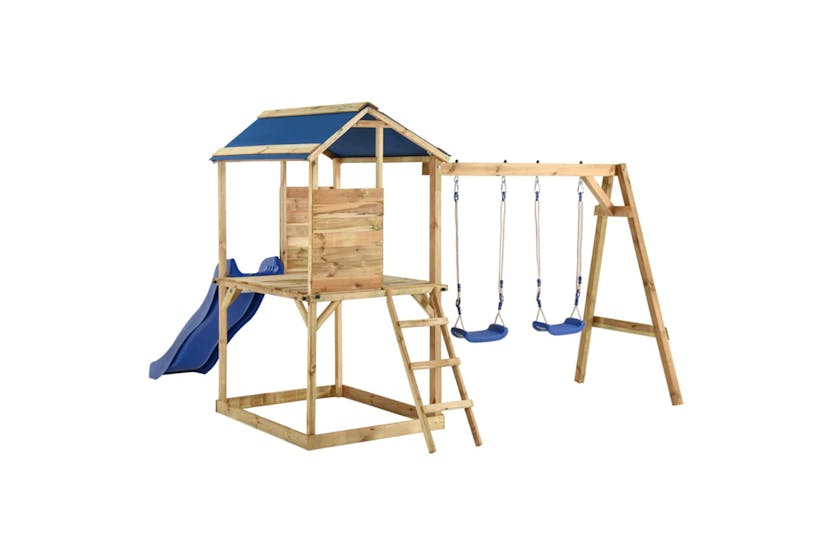 vidaXL 3059956 Playhouse With Swings And Ladder Impregnated Pinewood vidaXL 3059956 Playhouse With Swings And Ladder Impregnated Pinewood