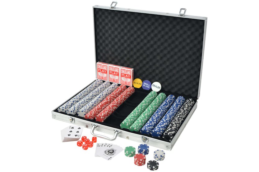 vidaXL 80183 Poker Set With 1000 Chips Aluminium vidaXL 80183 Poker Set With 1000 Chips Aluminium