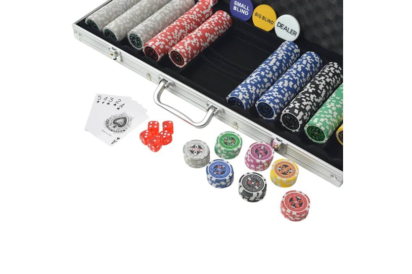 vidaXL 80184 Poker Set With 500 Laser Chips Aluminium vidaXL 80184 Poker Set With 500 Laser Chips Aluminium