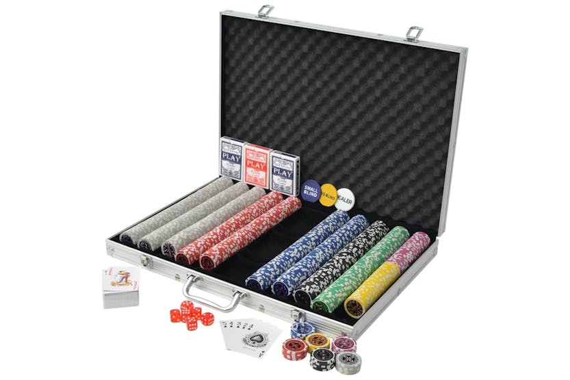 vidaXL 80185 Poker Set With 1000 Laser Chips Aluminium vidaXL 80185 Poker Set With 1000 Laser Chips Aluminium