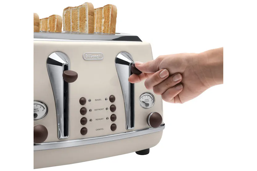 De'Longhi Icona Vintage 4 Slice Toaster | CTOV4003BG | Beige De'Longhi Icona Vintage 4 Slice Toaster | CTOV4003BG | Beige
