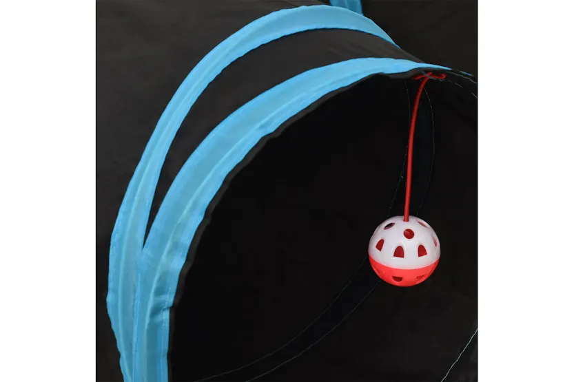 vidaXL 172182 Cat Tunnel 3-way Black And Blue 90cm Polyester vidaXL 172182 Cat Tunnel 3-way Black And Blue 90cm Polyester