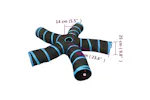 vidaXL 172188 Cat Tunnel 5-way Black And Blue 25cm Polyester vidaXL 172188 Cat Tunnel 5-way Black And Blue 25cm Polyester