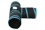 vidaXL 172182 Cat Tunnel 3-way Black And Blue 90cm Polyester vidaXL 172182 Cat Tunnel 3-way Black And Blue 90cm Polyester