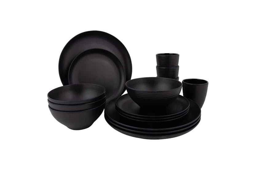 Bo-camp 435574 16 Piece Tableware Orville Melamine Black Bo-camp 435574 16 Piece Tableware Orville Melamine Black