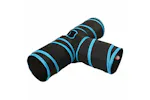 vidaXL 172182 Cat Tunnel 3-way Black And Blue 90cm Polyester vidaXL 172182 Cat Tunnel 3-way Black And Blue 90cm Polyester