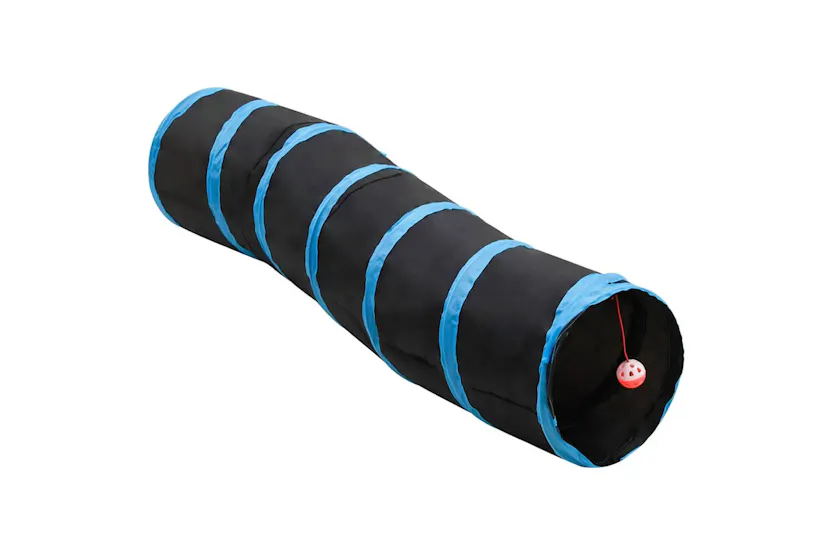 Vidaxl S-shaped Cat Tunnel Black And Blue 122 Cm Polyester Vidaxl S-shaped Cat Tunnel Black And Blue 122 Cm Polyester
