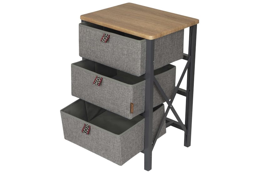Bo-camp 428597 Folding Cabinet With 3 Drawers "hamlets" Grey Bo-camp 428597 Folding Cabinet With 3 Drawers "hamlets" Grey