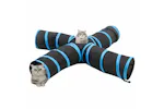 vidaXL 172187 Cat Tunnel 4-way Black And Blue 25cm Polyester vidaXL 172187 Cat Tunnel 4-way Black And Blue 25cm Polyester