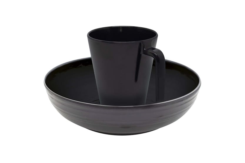 Eurotrail 435735 Tableware Isla 16 Pcs Melamine Black And Natural Eurotrail 435735 Tableware Isla 16 Pcs Melamine Black And Natural