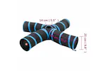 vidaXL 172187 Cat Tunnel 4-way Black And Blue 25cm Polyester vidaXL 172187 Cat Tunnel 4-way Black And Blue 25cm Polyester