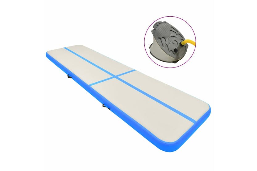 vidaXL 92686 Inflatable Gymnastics Mat With Pump 600x100x20cm Pvc Blue vidaXL 92686 Inflatable Gymnastics Mat With Pump 600x100x20cm Pvc Blue
