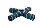 vidaXL 172187 Cat Tunnel 4-way Black And Blue 25cm Polyester vidaXL 172187 Cat Tunnel 4-way Black And Blue 25cm Polyester