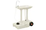 vidaXL 3186678 Camping Hand Wash Stand With Wheeled Water Tank Grey vidaXL 3186678 Camping Hand Wash Stand With Wheeled Water Tank Grey