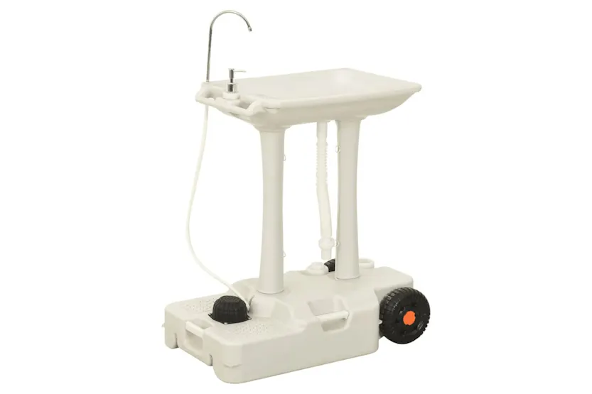vidaXL 3186678 Camping Hand Wash Stand With Wheeled Water Tank Grey vidaXL 3186678 Camping Hand Wash Stand With Wheeled Water Tank Grey