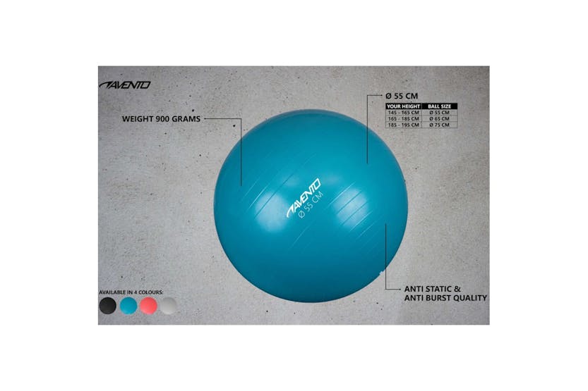 Avento 433416 Fitness/gym Ball Dia. 55 Cm Black Avento 433416 Fitness/gym Ball Dia. 55 Cm Black