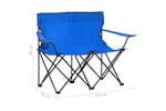 vidaXL 313537 2-seater Foldable Camping Chair Steel And Fabric Blue vidaXL 313537 2-seater Foldable Camping Chair Steel And Fabric Blue