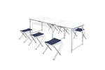 vidaXL 41329 Foldable Camping Table Set With 6 Stools Height Adjustable 180x60cm vidaXL 41329 Foldable Camping Table Set With 6 Stools Height Adjustable 180x60cm