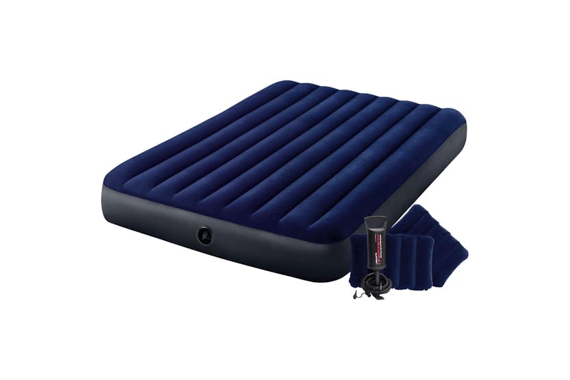Intex 92038 Dura-beam Inflatable Air Bed With Pump 152x203x25 Cm Blue Intex 92038 Dura-beam Inflatable Air Bed With Pump 152x203x25 Cm Blue