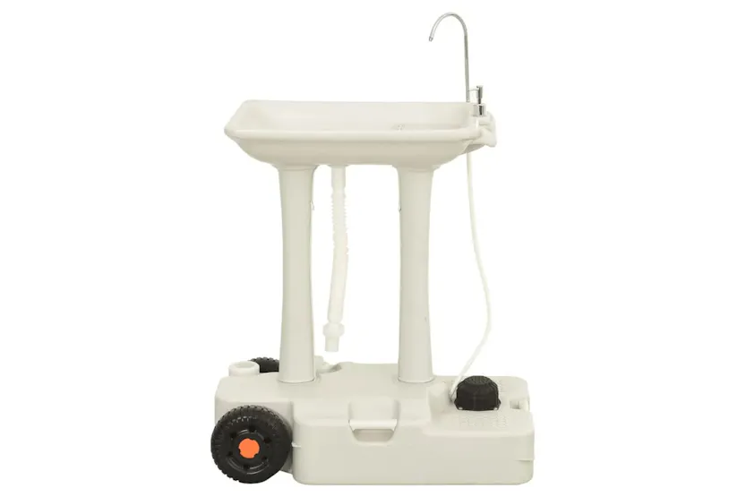 vidaXL 3186678 Camping Hand Wash Stand With Wheeled Water Tank Grey vidaXL 3186678 Camping Hand Wash Stand With Wheeled Water Tank Grey