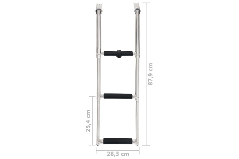 vidaXL 92374 Folding Boarding Ladder 3-step Stainless Steel vidaXL 92374 Folding Boarding Ladder 3-step Stainless Steel