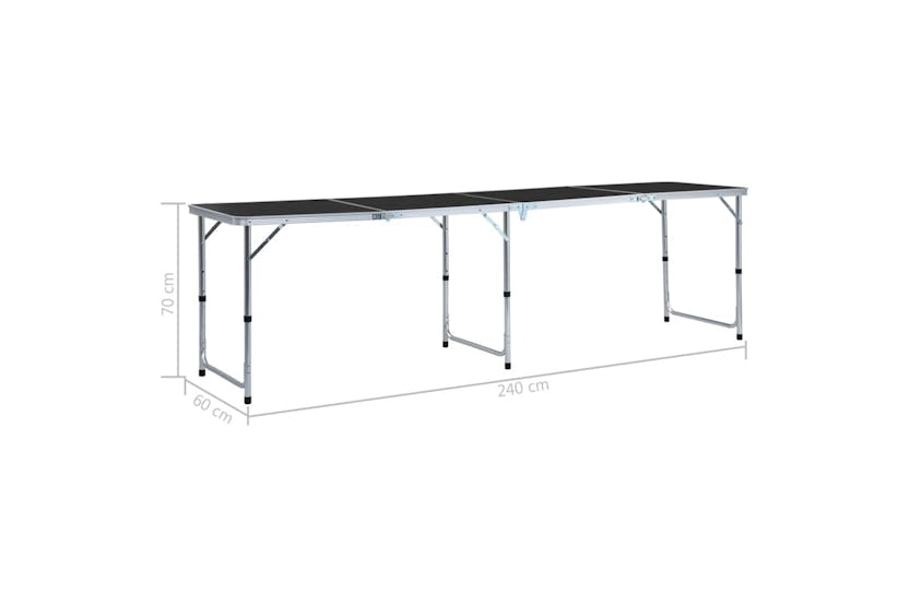 vidaXL 48177 Foldable Camping Table Grey Aluminium 240x60cm vidaXL 48177 Foldable Camping Table Grey Aluminium 240x60cm