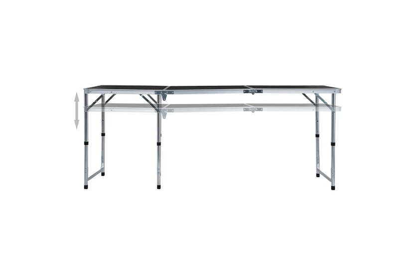 vidaXL 48175 Foldable Camping Table Grey Aluminium 180x60cm vidaXL 48175 Foldable Camping Table Grey Aluminium 180x60cm
