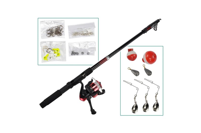 Hi 445589 70 Piece Fishing Tools Set With Telescopic Rod Black Hi 445589 70 Piece Fishing Tools Set With Telescopic Rod Black