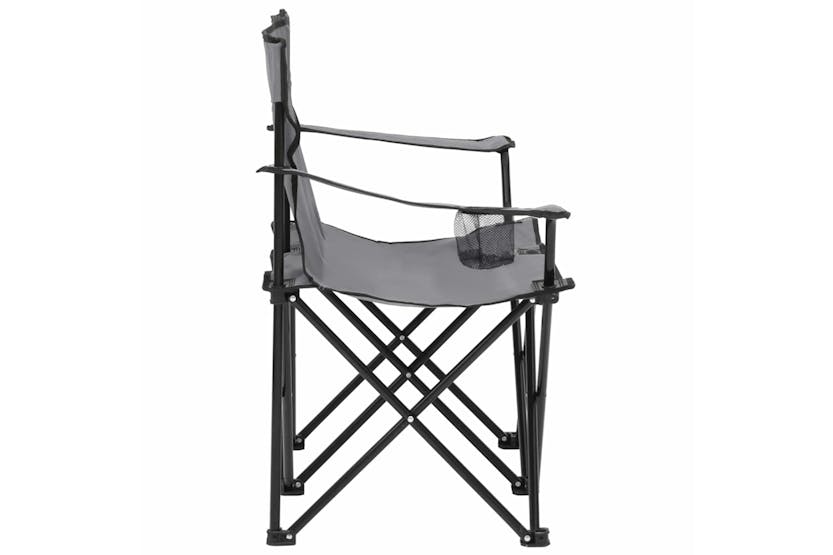 vidaXL 313540 2-seater Foldable Camping Chair Steel And Fabric Grey vidaXL 313540 2-seater Foldable Camping Chair Steel And Fabric Grey