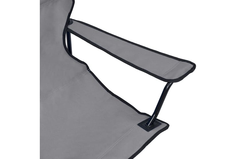 vidaXL 313540 2-seater Foldable Camping Chair Steel And Fabric Grey vidaXL 313540 2-seater Foldable Camping Chair Steel And Fabric Grey