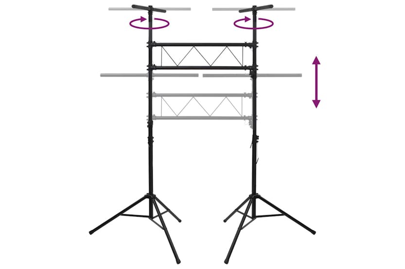 vidaXL 70180 Light Stand Black 238x115x(180-300)cm Steel vidaXL 70180 Light Stand Black 238x115x(180-300)cm Steel