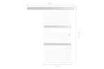 vidaXL 288056 Sliding Door With Soft Stops Esg Glass And Aluminium 90x205cm vidaXL 288056 Sliding Door With Soft Stops Esg Glass And Aluminium 90x205cm