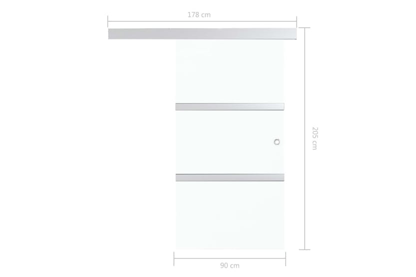 vidaXL 288056 Sliding Door With Soft Stops Esg Glass And Aluminium 90x205cm vidaXL 288056 Sliding Door With Soft Stops Esg Glass And Aluminium 90x205cm