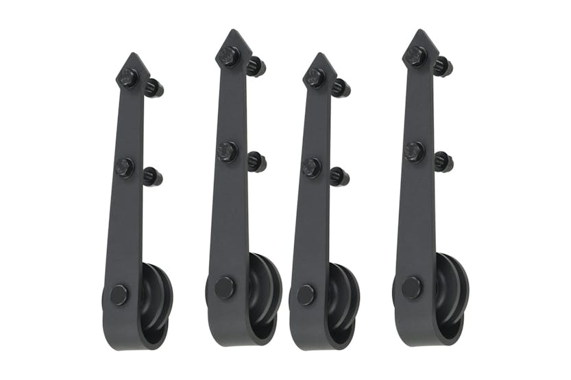 vidaXL 3059839 Sliding Door Hardware Kits 2 Pcs 200cm Steel Black vidaXL 3059839 Sliding Door Hardware Kits 2 Pcs 200cm Steel Black