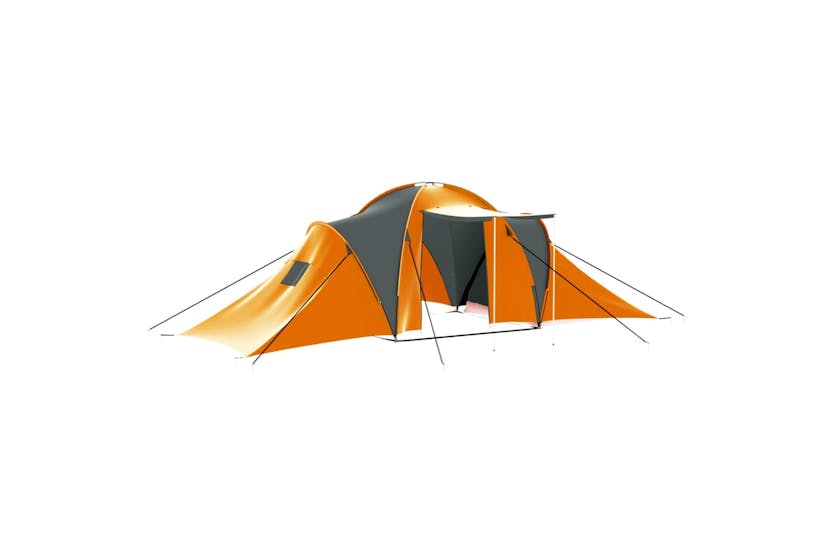 vidaXL 93181 Camping Tent 9 Persons Fabric Grey And Orange vidaXL 93181 Camping Tent 9 Persons Fabric Grey And Orange