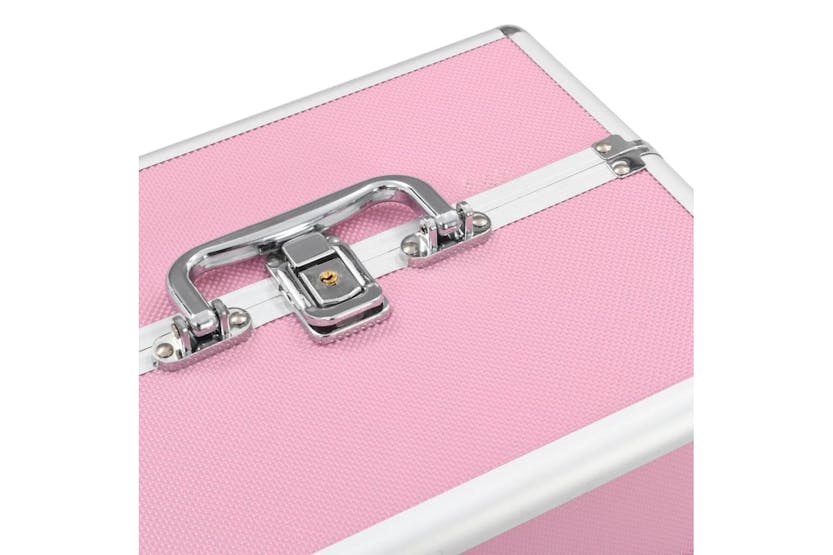 vidaXL 91830 Make-up Case 22x30x21cm Pink Aluminium vidaXL 91830 Make-up Case 22x30x21cm Pink Aluminium